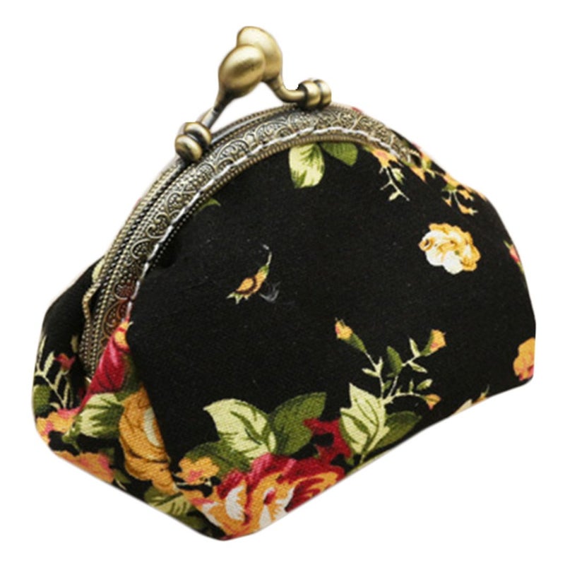 iSuperb Coin Purse Canvas with Clasp Closure Wallet Coin Pouch Kisslock Purses Keys Case for Women Jewelry Pouch Wallet - Image 1